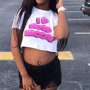 I heart hood niggas crop top